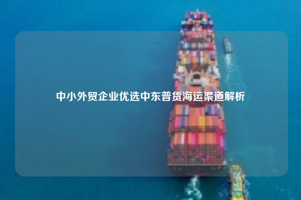 中小外贸企业优选中东普货海运渠道解析