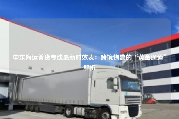 中东海运普货专线最新时效表：跨境物流的“黄金通道”解析