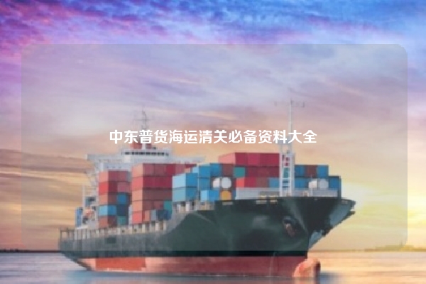 中东普货海运清关必备资料大全